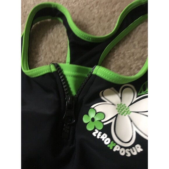 ZeroXPosur Girls Floral Print Swimsuit Floral Printed Sides Size 12 - Picture 4 of 10